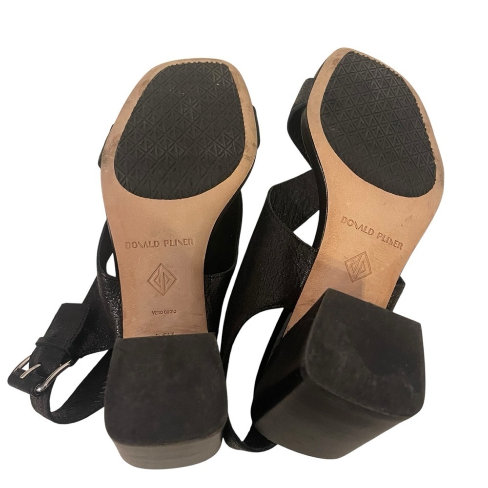 DONALD PLINER Pasha Black Slingback Block Heel Sandals Shoes Heels - Picture 10 of 11